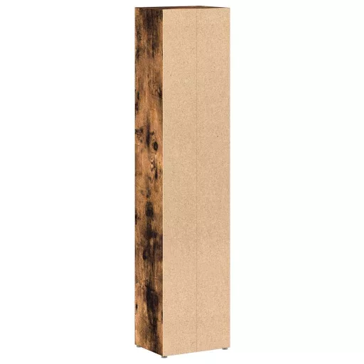 2 db füstös tölgy színű szerelt fa CD-szekrény 21x16x93,5 cm
