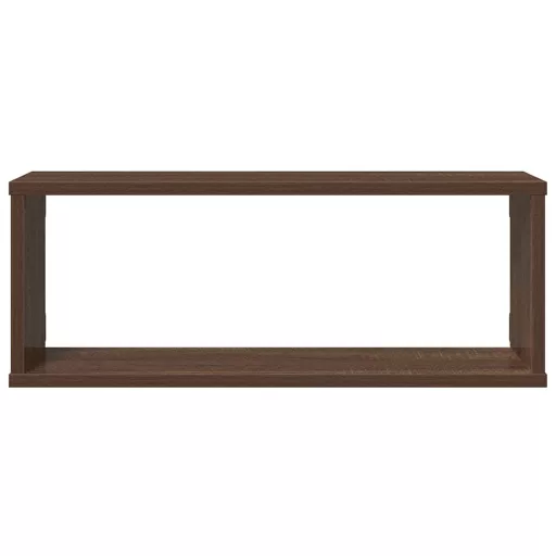 4 db barna tölgy színű szerelt fa fali kockapolc 60x15x23 cm