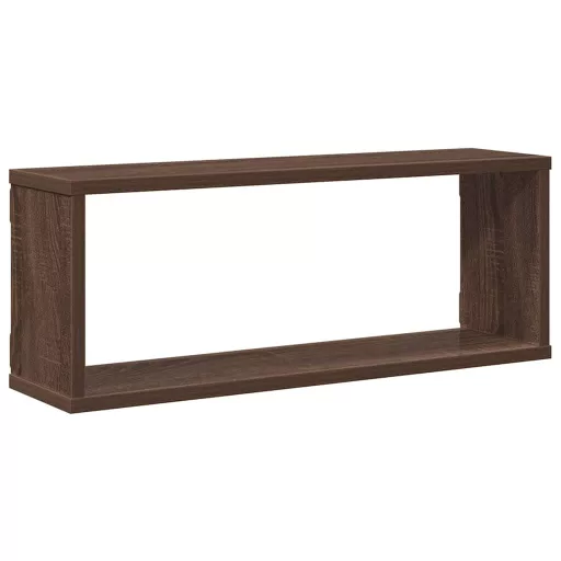 4 db barna tölgy színű szerelt fa fali kockapolc 60x15x23 cm