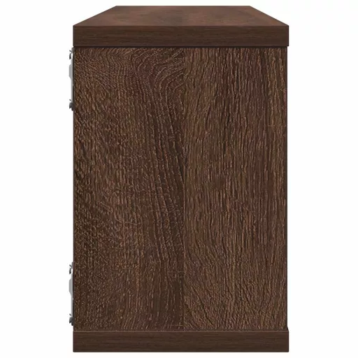 4 db barna tölgy színű szerelt fa fali kockapolc 60x15x23 cm