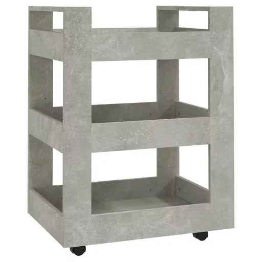 Betonszürke szerelt fa zsúrkocsi 60 x 45 x 80 cm