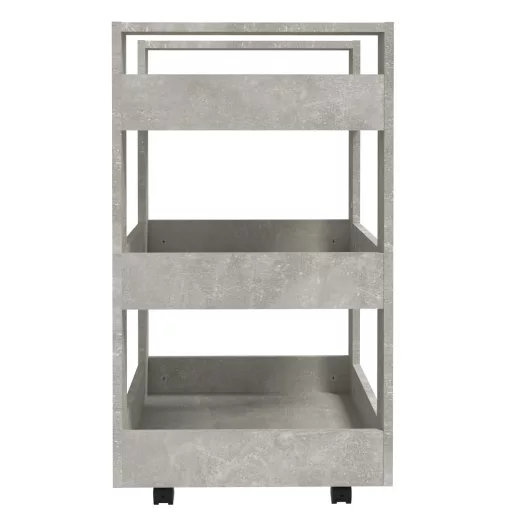 Betonszürke szerelt fa zsúrkocsi 60 x 45 x 80 cm