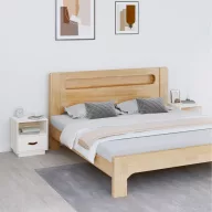   2 db fehér tömör fenyőfa éjjeliszekrény 40 x 34 x 45 cm