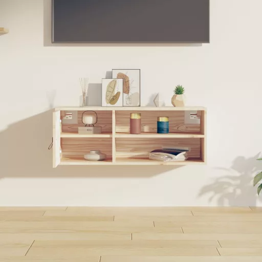Tömör fenyőfa faliszekrény 80 x 30 x 30 cm