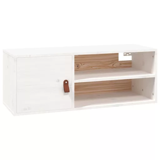 Fehér tömör fenyőfa faliszekrény 80 x 30 x 30 cm