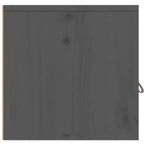 2 db szürke tömör fenyőfa faliszekrény 80 x 30 x 30 cm