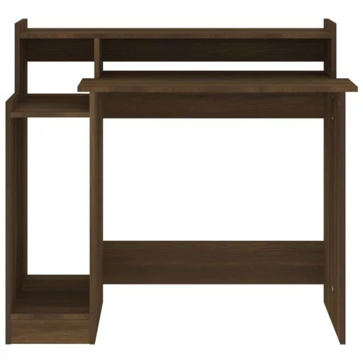 Barna tölgy színű szerelt fa íróasztal LED-ekkel 97x45x90 cm