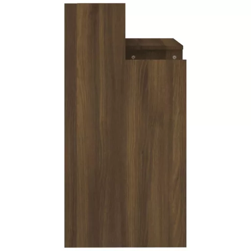 Barna tölgy színű szerelt fa íróasztal LED-ekkel 97x45x90 cm
