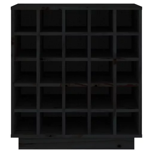 Fekete tömör fenyőfa borszekrény 55,5x34x61 cm