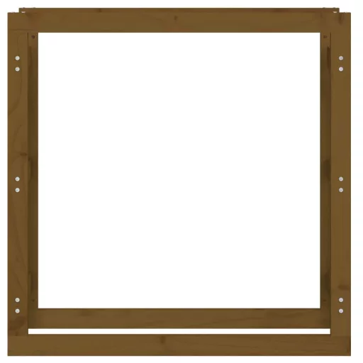 Mézbarna tömör fenyőfa tűzifatartó állvány 100x25x100 cm
