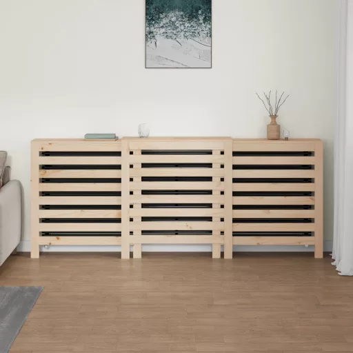 Tömör fenyőfa radiátorburkolat 210x21x85 cm