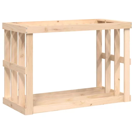 Tömör fenyőfa kültéri rönktároló 108x52x74 cm