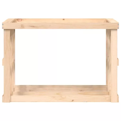 Tömör fenyőfa kültéri rönktároló 108x52x74 cm