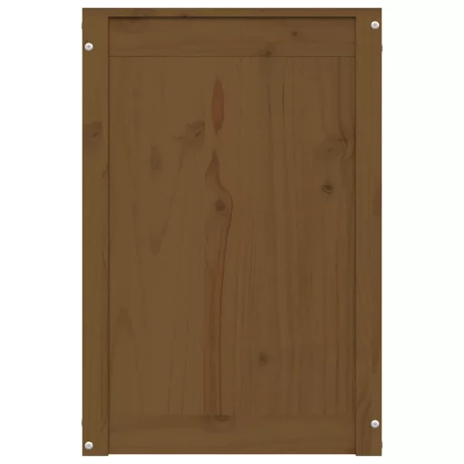 Mézbarna tömör fenyőfa szennyestartó láda 44 x 44 x 66 cm