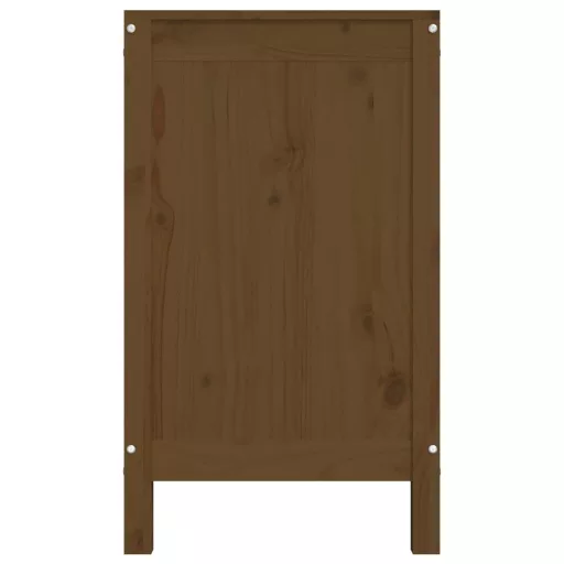 Mézbarna tömör fenyőfa szennyestartó láda 88,5 x 44 x 76 cm