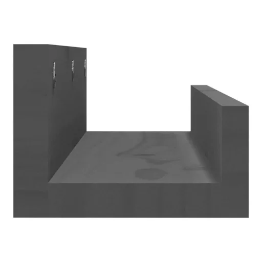 2 db szürke tömör fenyőfa fali polc 50 x 12 x 9 cm