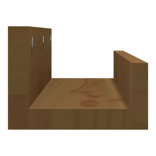 2 db mézbarna tömör fenyőfa fali polc 50 x 12 x 9 cm