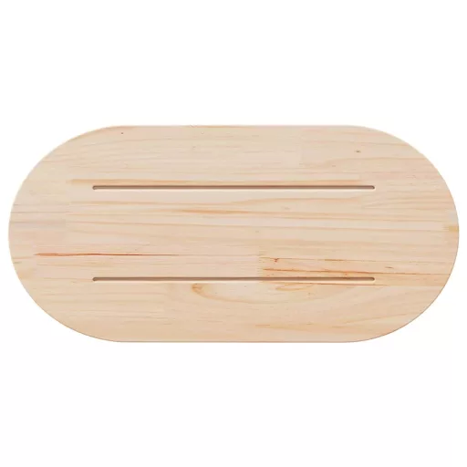 Tömör fenyőfa asztallap 70 x 35 x 2,5 cm ovális