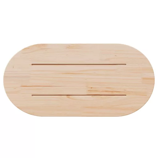 Tömör fenyőfa asztallap 80x40x2,5 cm ovális