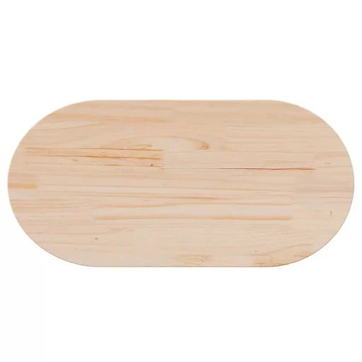 Tömör fenyőfa asztallap 80x40x2,5 cm ovális