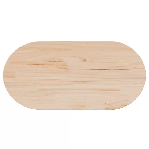 Tömör fenyőfa asztallap 90 x 45 x 2,5 cm ovális