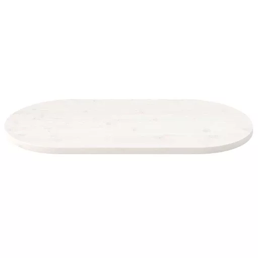 Fehér tömör fenyőfa ovális asztallap 90x45x2,5 cm