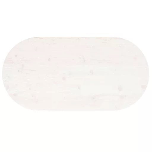 Fehér tömör fenyőfa ovális asztallap 90x45x2,5 cm