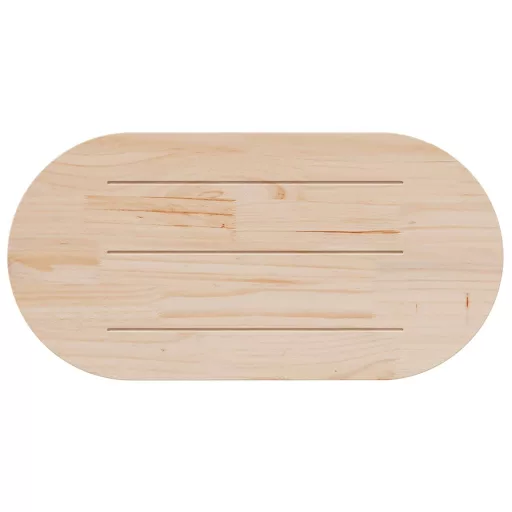Tömör fenyőfa asztallap 100 x 50 x 2,5 cm ovális