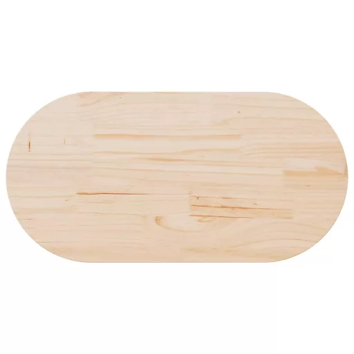Tömör fenyőfa asztallap 100 x 50 x 2,5 cm ovális