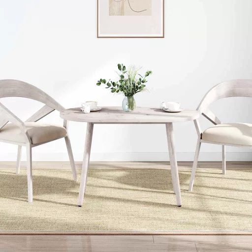 Fehér tömör fenyőfa ovális asztallap 100x50x2,5 cm