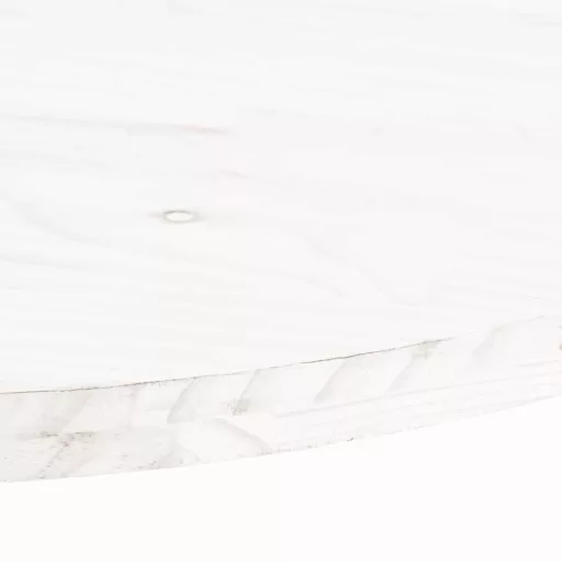 Fehér tömör fenyőfa ovális asztallap 100x50x2,5 cm