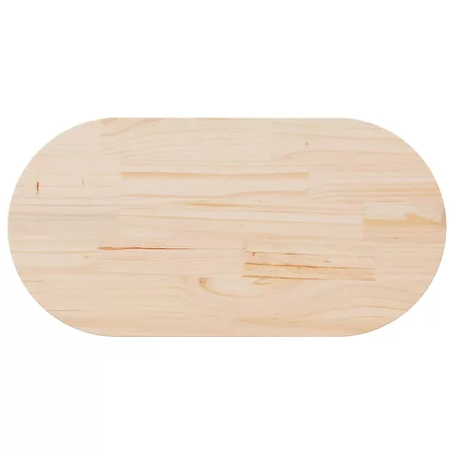 Tömör fenyőfa asztallap 110 x 55 x 2,5 cm ovális