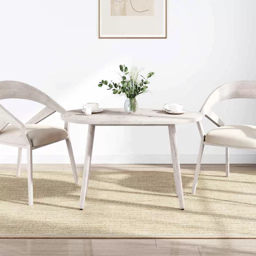 Fehér tömör fenyőfa ovális asztallap 110x55x2,5 cm
