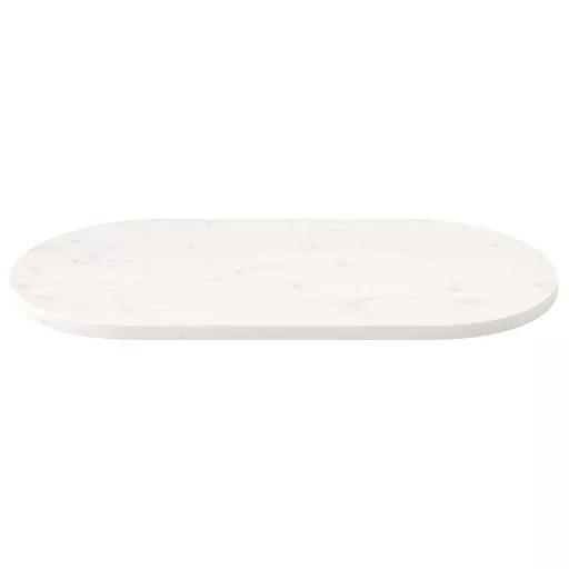 Fehér tömör fenyőfa ovális asztallap 110x55x2,5 cm