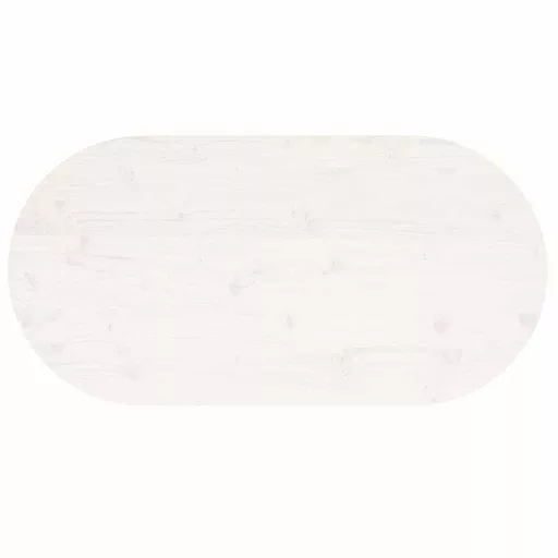 Fehér tömör fenyőfa ovális asztallap 110x55x2,5 cm