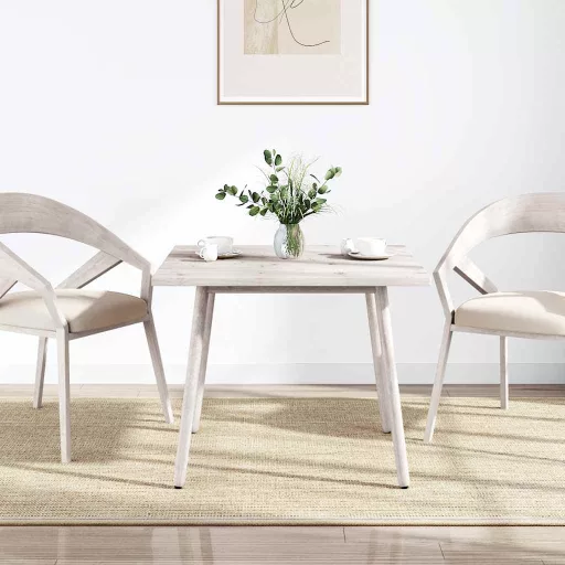 Fehér tömör fenyőfa ovális asztallap 80x80x2,5 cm