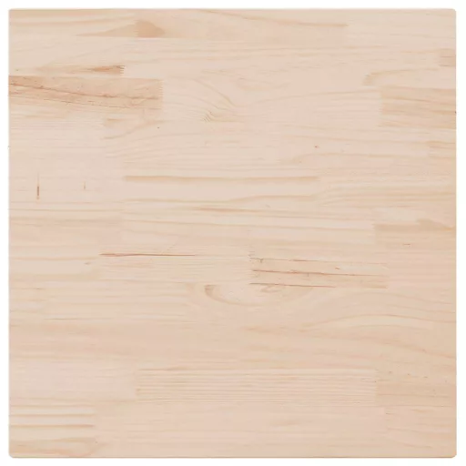 Tömör fenyőfa négyszögű asztallap 90 x 90 x 2,5 cm