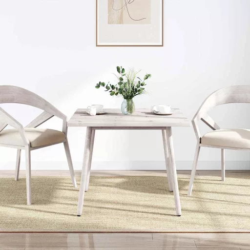 Fehér tömör fenyőfa ovális asztallap 90x90x2,5 cm