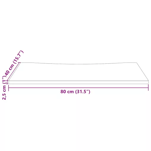 Tömör fenyőfa asztallap 80 x 40 x 2,5 cm