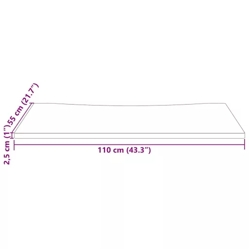 Fehér tömör fenyőfa asztallap 110 x 55 x 2,5 cm