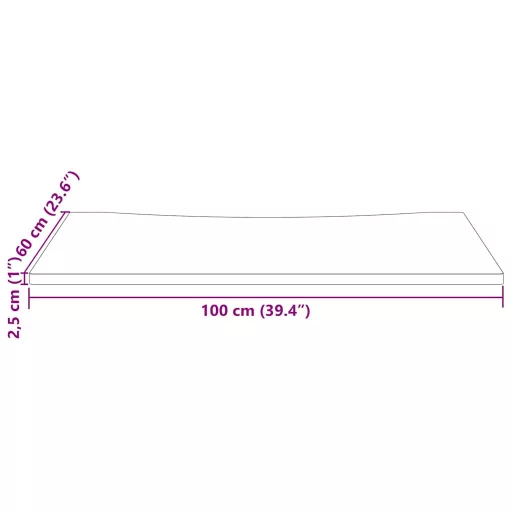 Fehér tömör fenyőfa asztallap 100 x 60 x 2,5 cm