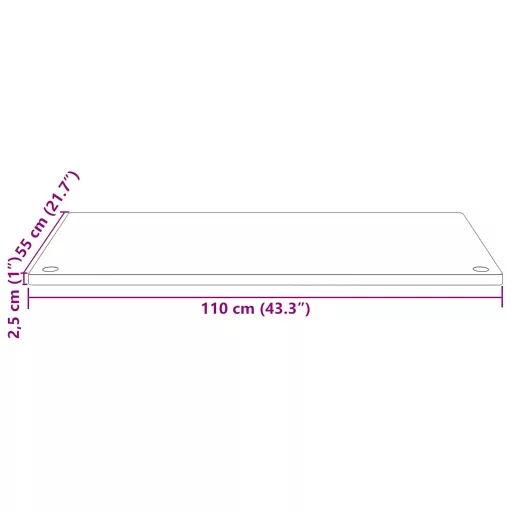 Fehér tömör fenyőfa asztallap 110 x 55 x 2,5 cm