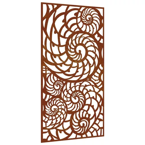 Kagylómintás corten acél kerti faldísz 105 x 55 cm