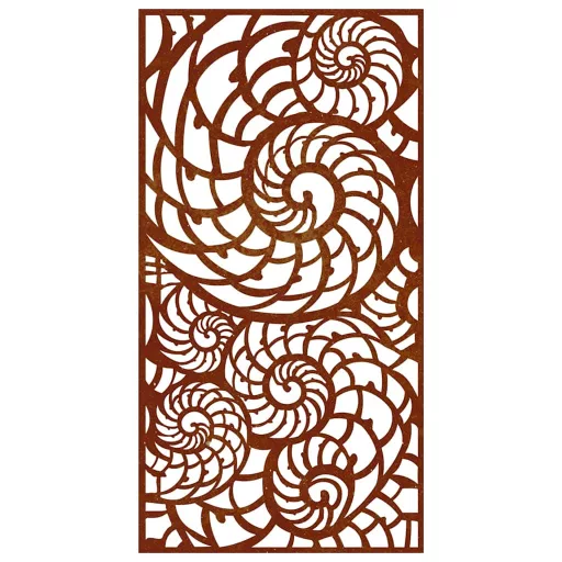 Kagylómintás corten acél kerti faldísz 105 x 55 cm