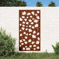 Juharlevél mintás corten acél kerti faldísz 105 x 55 cm