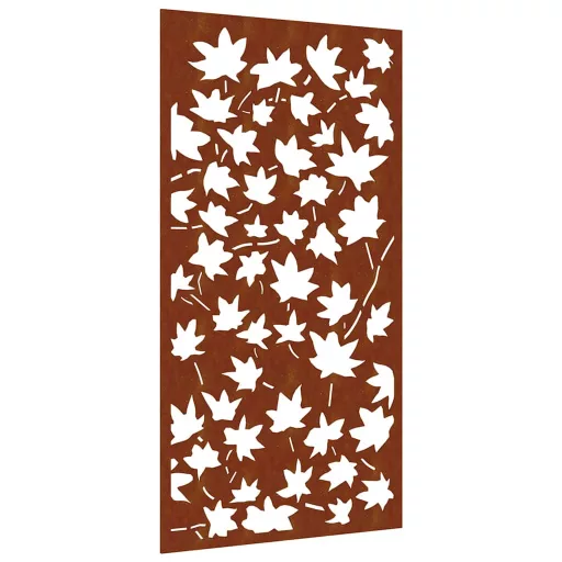 Juharlevél mintás corten acél kerti faldísz 105 x 55 cm