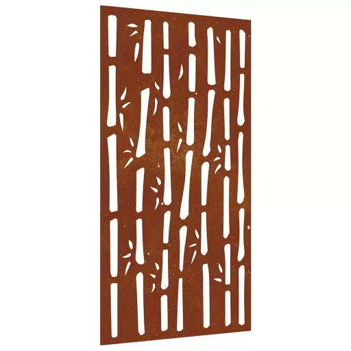 Bambuszmintás corten acél kerti faldísz 105 x 55 cm