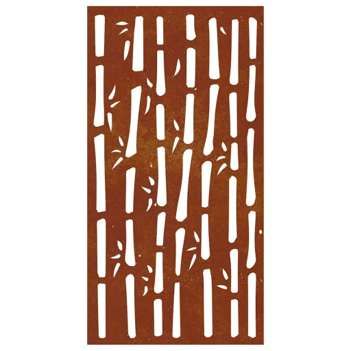Bambuszmintás corten acél kerti faldísz 105 x 55 cm