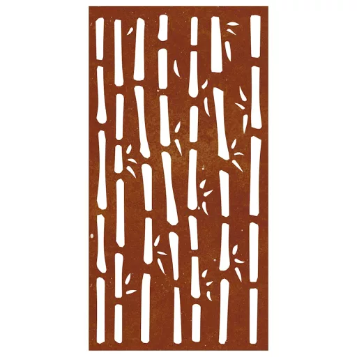 Bambuszmintás corten acél kerti faldísz 105 x 55 cm
