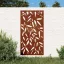 Bambuszlevél-mintás corten acél kerti faldísz 105 x 55 cm